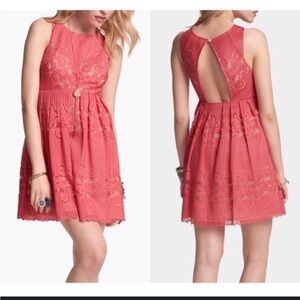 Free people Elegant Pink Lace Dress
